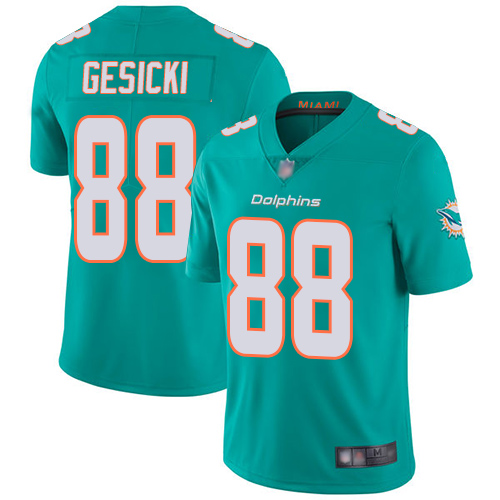 Nike Miami Dolphins #88 Mike Gesicki Aqua Green Team Color Men Stitched NFL Vapor Untouchable Limited Jersey->miami dolphins->NFL Jersey